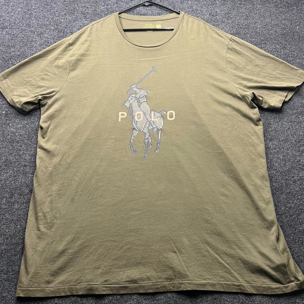 Polo Ralph Lauren Mens 3XLT Pixel Big Pony T-Shirt Olive Green Tall Tee 2829